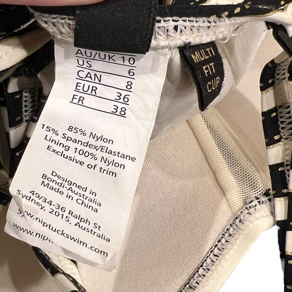 NIPTUCK SWIM Retro Barbie-Inspired Striped One-Piece Swimsuit - Size US 6 - Picture 7 of 16